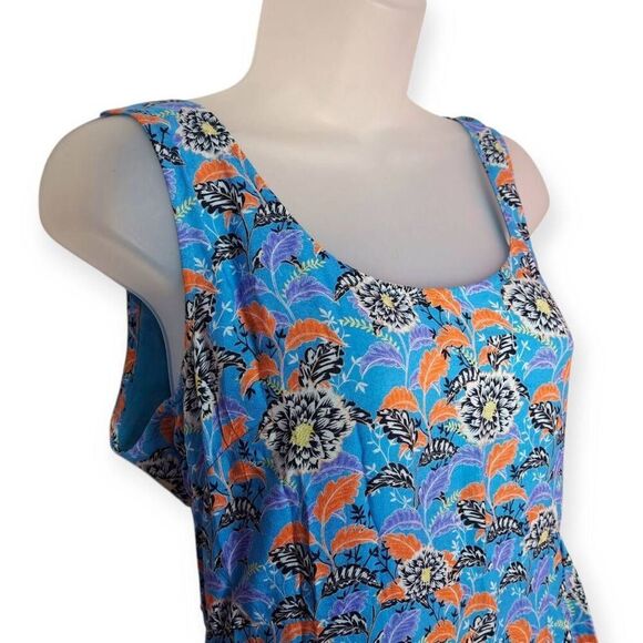 Sundance Women's Cascading Dreams Midi Dress size Small Blue Orange Floral - Picture 4 of 8